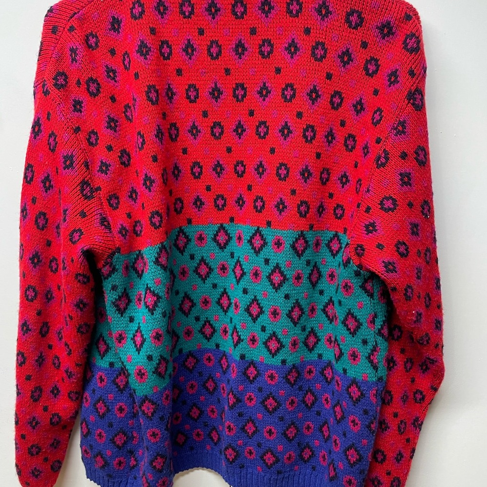 Vintage Vibrant Multicolor Women's Cardigan - Picture 2 of 5